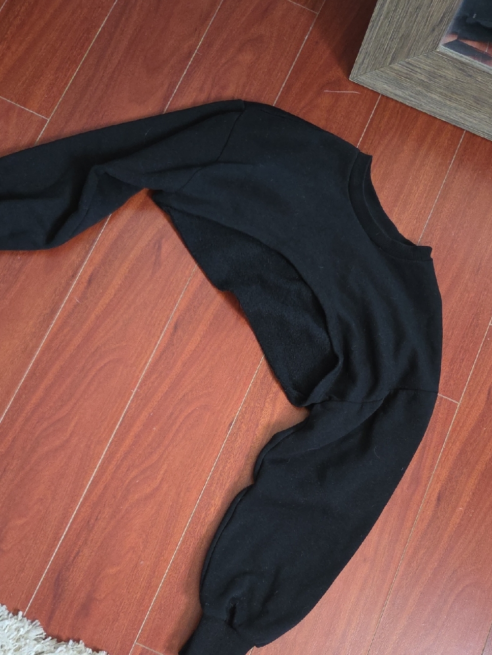 Zara Black Ribbed Crewneck Sweater